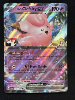 Pokemon Lillie's Clefairy EX 056/159 Full Art Holo 190 HP Prize Pack Series 7 - Image 1