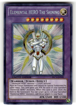 Elemental HERO The Shining PRC1-ENV01 Limited Secret Rare 2012 Premium Collectio - Image 1