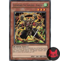 Yugioh Legendary Six Samurai - Kageki STOR-EN022 Rare 1st Edition NM - Image 1