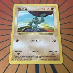 Machop - 52/102 - Shadowless Base Set - Pokemon Card - MP (H) - Image 1