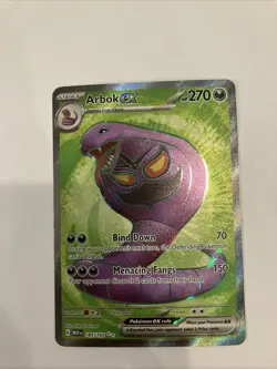 Pokemon TCG Arbok EX Scarlet & Violet Holo Ultra Rare Card 185/165 - Image 1