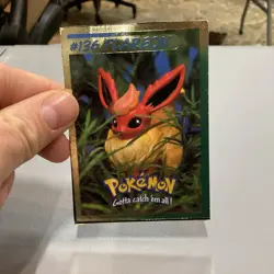 1999 Hasbro Toy Wishes Magazine Pokemon Gold Foil Card Flareon - Image 1