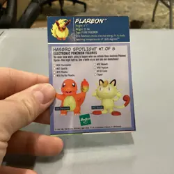 1999 Hasbro Toy Wishes Magazine Pokemon Gold Foil Card Flareon - Image 2