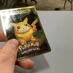 1999 Hasbro Toy Wishes Magazine Pokemon Gold Foil Card Pikachu - Image 2