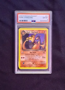 Graded Vintage Pokemon Card - Team Rocket Dark Charizard #21/82 Rare PSA - Image 1