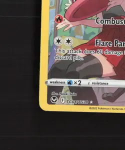 Braixen TG01/TG30 Silver Tempest Full Art Ultra Rare Holo Pokemon Card NM - Image 5
