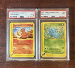 2002 POKEMON EXPEDITION 97/94 CHARMANDER /Bulbasaur Lot PSA MINT 9 - Image 1