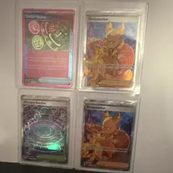 Pokemon Full Art Trainer Lot of 4- 2 Firebreather, Unfair Stamp, Mystery Garden - Image 1