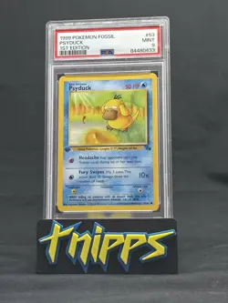1999 Pokemon 1st Edition Fossil WOTC Psyduck 53/62 *MINT PSA 9!* - Image 1