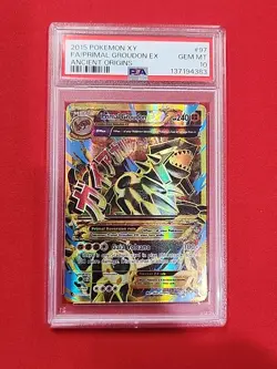 2015 POKEMON XY ANCIENT ORIGINS #97 FULL ART/PRIMAL GROUDON EX PSA 10 NEW GRADE! - Image 1