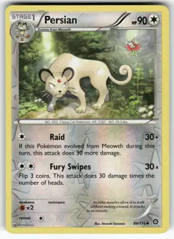 Persian XY - Steam Siege Uncommon,Reverse Holo Pokemon Near Mint or Better - Image 1