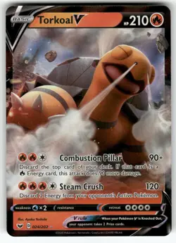 Torkoal V SWSH01: Sword & Shield Base Set Ultra Rare,Holo Pokemon NM - Image 1