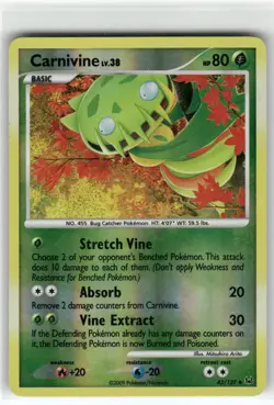 Carnivine (43) Platinum Uncommon,Reverse Holo Pokemon Lightly played - Image 1