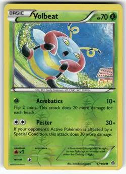 Volbeat XY - Primal Clash Common,Reverse Holo Pokemon Lightly played - Image 1