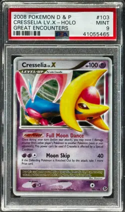 Pokemon Cresselia LV.X 103/106 PSA 9 Mint D&P Great Encounters Holo Rare - Image 1