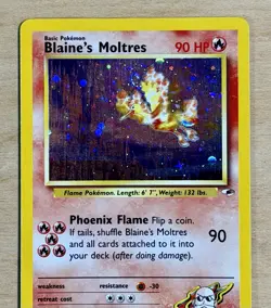 2000 Gym Heroes Pokemon Blaine's Moltres #1/132 Holo Rare Unlimited - Image 2
