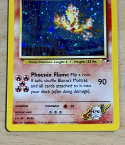 2000 Gym Heroes Pokemon Blaine's Moltres #1/132 Holo Rare Unlimited - Image 3