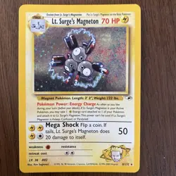 Pokemon Gym Heroes Holo Rare Unlimited Edition Lt. Surge’s Magneton 8/132 - Image 1
