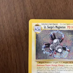 Pokemon Gym Heroes Holo Rare Unlimited Edition Lt. Surge’s Magneton 8/132 - Image 2