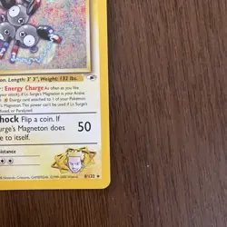 Pokemon Gym Heroes Holo Rare Unlimited Edition Lt. Surge’s Magneton 8/132 - Image 4