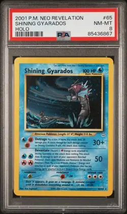 2001 Pokemon Neo Revelation Shining Gyarados #65 Holo PSA 8 - Image 1