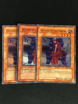 YUGIOH INVADER OF THE THRONE MRL-026 SUPER PLAY/EDGEWARE X3 - Image 1