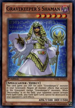 Gravekeeper's Shaman NA 1st Ed Super Rare LVAL-EN033 Yu-Gi-Oh! - Image 1