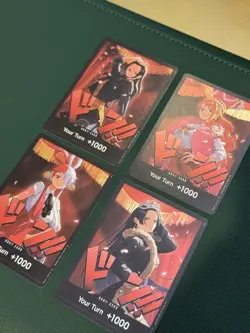 One Piece TCG EB03 DON Foil Set X4 Robin, Nami, UTA, Boa - Image 1