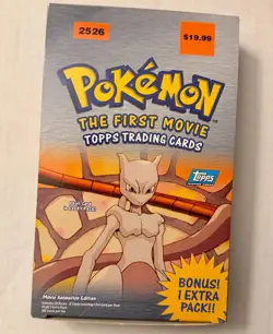 Pokemon 1999 Topps (Blue) The First Movie Animation Edition BOX ONLY - NO CARDS - Image 1