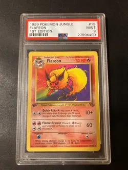 PSA 9 Flareon - Jungle 1st edition Mint Rare Vintage Pokemon Card WOTC 1999 - Image 1
