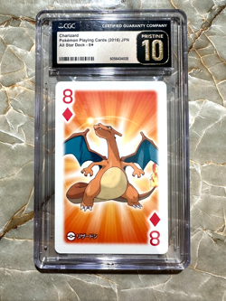 PRISTINE 2016 Playing Cards Japan Charizard All Star Deck 8 CGC 10 Of Diamonds - Image 1