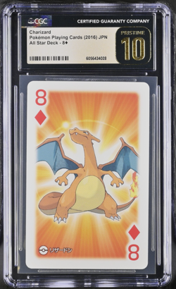 PRISTINE 2016 Playing Cards Japan Charizard All Star Deck 8 CGC 10 Of Diamonds - Image 3