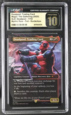 DEADPOOL, TRADING CARD Secret Lair Foil Marvel CGC Pristine 10 MTG - Image 1