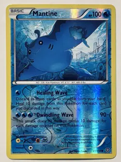 Mantine 27/114 XY Steam Siege Common Reverse Holo Pokemon Card NM - Image 1