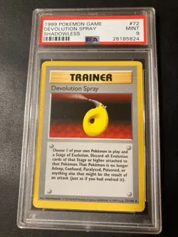 PSA 9 Devolution Spray Trainer Mint Rare Vintage Pokemon Card WOTC 1999 - Image 1