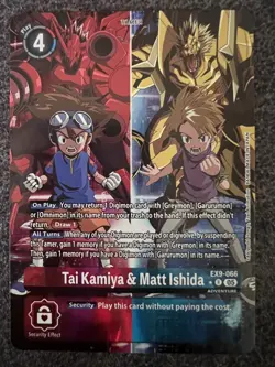 Digimon Card Game Tai Kamiya & Matt Ishida EX9-066 Versus Monsters NM - Image 1