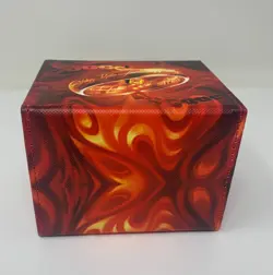 Deck Box Red w Gold Ring MTG Commander Fits 120+ Singles Flip Top Magnetic Close - Image 5