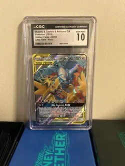 Pokemon TCG Moltres Zapdos Articuno GX Full Art Card 66/68 Hidden Fates CGC 10 - Image 1