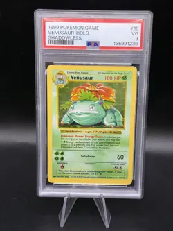 1999 POKEMON BASE SET SHADOWLESS #15 VENUSAUR-HOLO PSA 3 - Image 1
