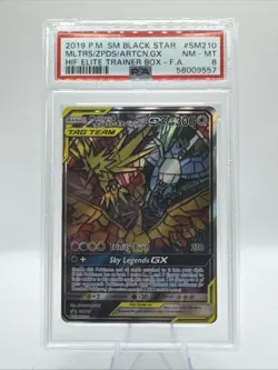 Moltres & Zapdos & Articuno GX SM210 Sm Holo Full Art ETB Promo PSA 8 - Image 1