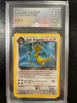 Dark Dragonite 22/82 Non Holo Team Rocket Rare Pokemon WOTC PG Graded 7 Not PSA - Image 1