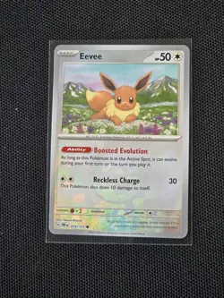 Pokemon TCG SV09: Prismatic Evolutions EEVEE Holo (Poke Ball Pattern) 074/131 - Image 1