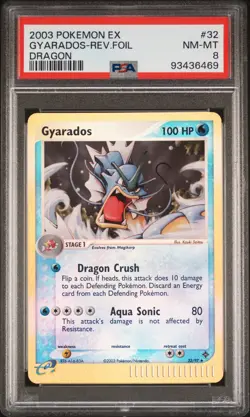 2003 Pokemon Gyarados EX Dragon Reverse Holo 32 PSA 8 E Reader Nintendo Vintage - Image 1
