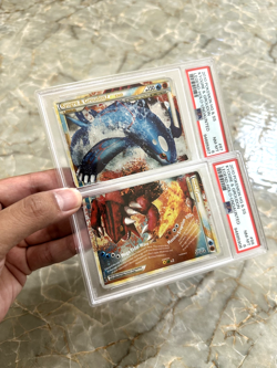 2010 Pokemon HGSS Undaunted Kyogre & Groudon LEGEND SET 87 88 PSA 8 - Image 2