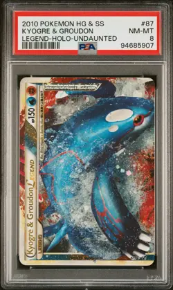 2010 Pokemon HGSS Undaunted Kyogre & Groudon LEGEND SET 87 88 PSA 8 - Image 4