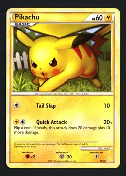 Pikachu 16/30 HGSS Trainer Kit: Gyarados & Raichu Common Pokemon TCG - Image 1