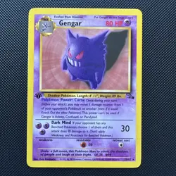 Gengar 20/62 Pokemon Fossil 1st Edition Rare - Great Condition - Image 1