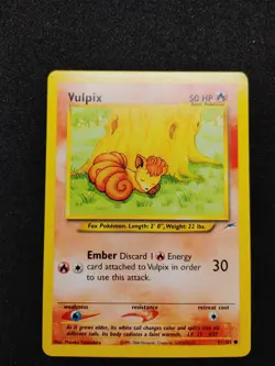 Vulpix 91/105 Common Neo Destiny Unlimited Pokemon MP/DMG 2002 Vintage WOTC - Image 1