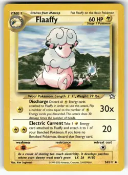 Flaaffy Neo Genesis Uncommon Pokemon Near Mint or Better - Image 1