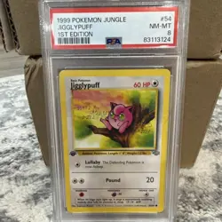 Pokemon 1999 Jungle Jigglypuff 1st Edition PSA 8 #54/64 Regular English TCG - Image 1